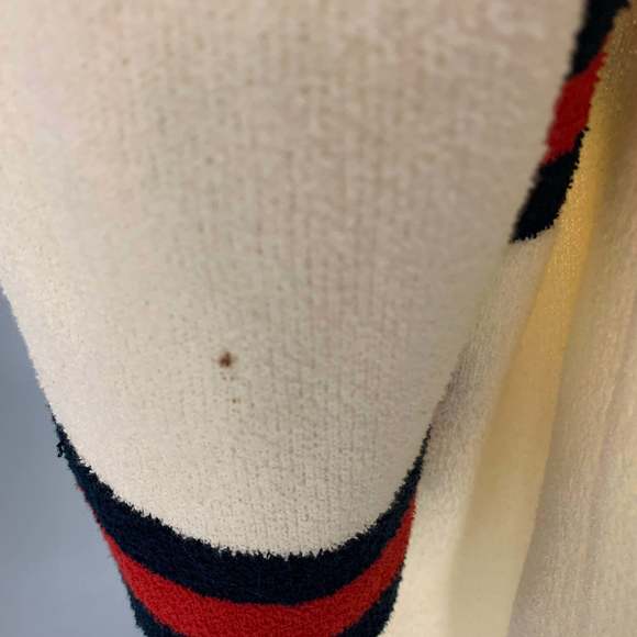 GUCCI Cream Red Blue Beaded Terry Belted Robe - Picture 7 of 13